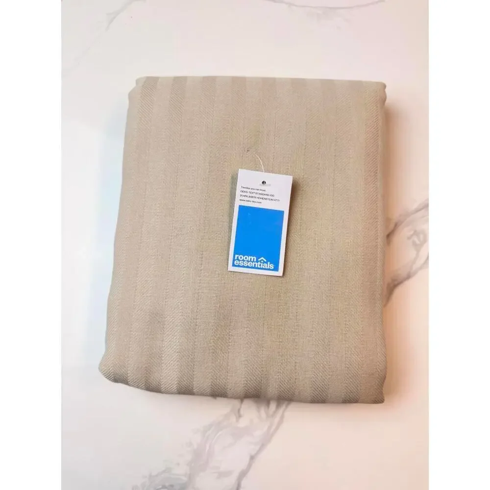 Room Essentials Extra Long Herringbone Shower Curtain Tan 72x84 NWT